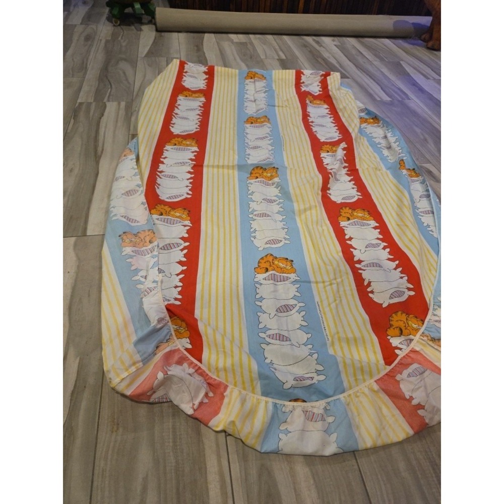 1978 Vintage Garfield Twin Fitted Sheet Jim Davis